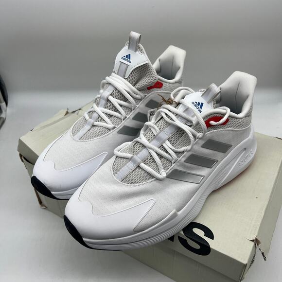 adidas White and Gray Athletic Shoes - Picture 5 of 16